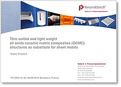 Thin walled and light weight all oxide ceramic matrix composites (OCMC) structures as substitute for sheet metals